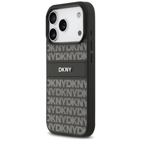 Etui DKNY Repeat Texture Pattern with Tonal Stripe na iPhone 17 Pro - czarne