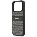 Etui DKNY Repeat Texture Pattern with Tonal Stripe na iPhone 17 Pro - czarne