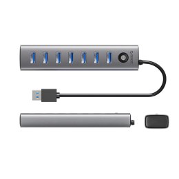Hub Orico CL7U-U3 7x USB-A 3.0 + USB-C 5V/3A 1m - szary