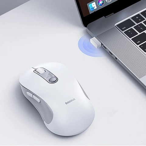 Mysz bezprzewodowa Baseus F02 ergonomiczna USB 2.4GHz - biała