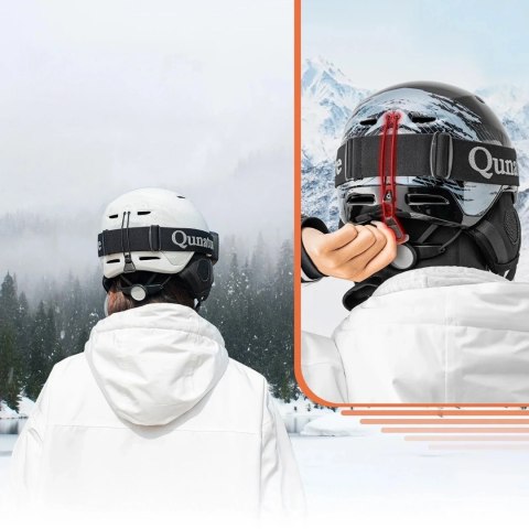 Kask narciarski Qunature 10130003002 z nausznikami snowboard 54-58 cm - biały