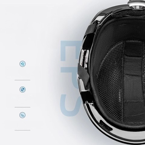 Kask narciarski Qunature 10130003004 z nausznikami snowboard 54-58 cm - czarny