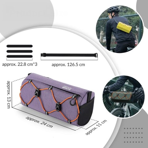 Torba rowerowa Rockbros 30110054005 na kierownicę 2,2L - fioletowa