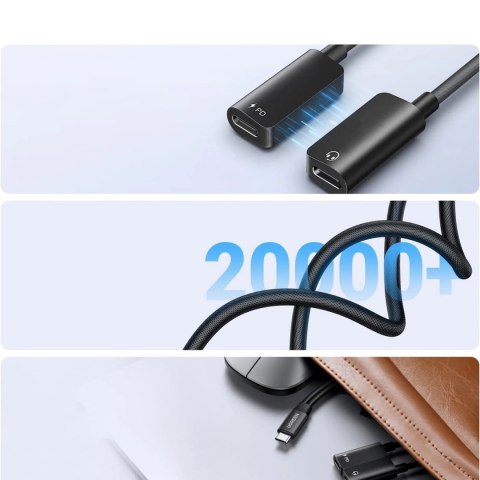 Adapter audio Ugreen 2w1 USB-C do 2xUSB-C (audio + ładowanie) - czarny