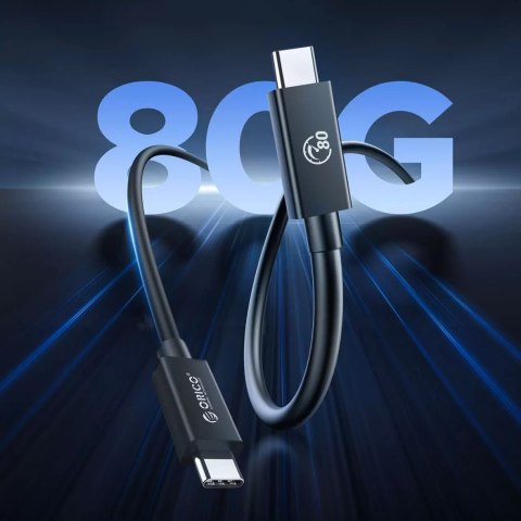 Kabel Orico USB4 Thunderbolt5 80Gbps 240W USB-C do USB-C 1,5m - czarny