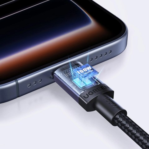 Kabel Ugreen USB-C do USB-C PD 100W 5A 1m - czarny