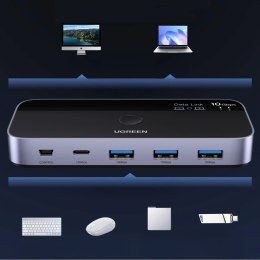 Przełącznik Ugreen switch USB-C USB-A 10Gb/s - szary