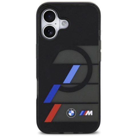 Etui BMW M IML Metal Buttons Tricolor Lines MagSafe na iPhone 17 - czarne