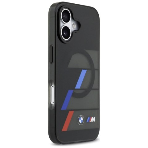 Etui BMW M IML Metal Buttons Tricolor Lines MagSafe na iPhone 17 - czarne