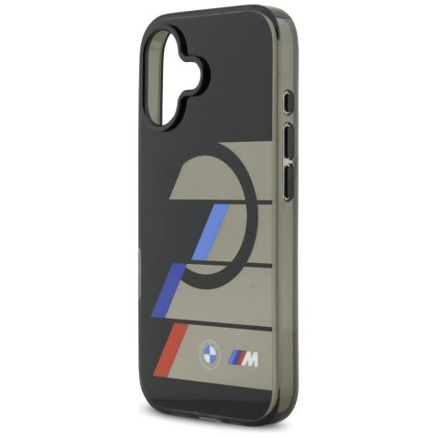 Etui BMW M IML Metal Buttons Tricolor Lines MagSafe na iPhone 17 - czarne