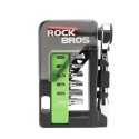 Zestaw narzędzi rowerowych Rockbros z mini grzechotką i bitami - półprzezroczysty, zielony