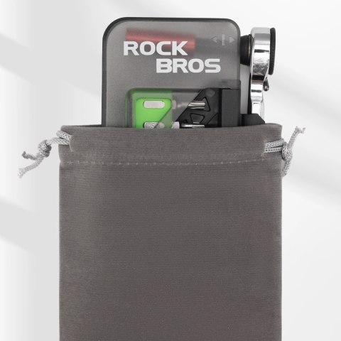 Zestaw narzędzi rowerowych Rockbros z mini grzechotką i bitami - półprzezroczysty, zielony