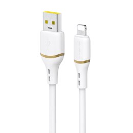 Kabel Dudao L25L USB-A - Lightning 1m 30W w miękkim silikonowym oplocie - biały