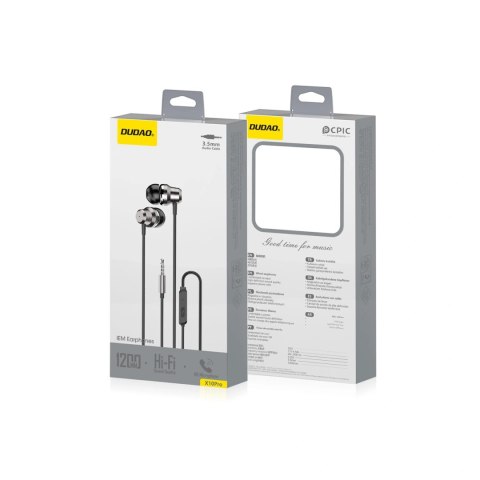 Słuchawki dokanałowe Dudao X10PRO przewodowe 3,5mm mini jack - czarne
