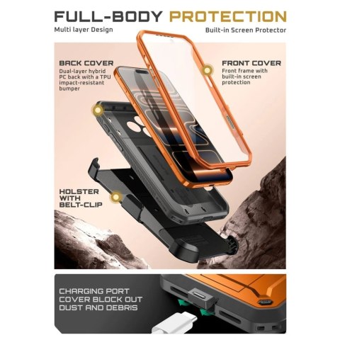 Etui Supcase Unicorn Beetle Pro na iPhone 17 Pro Max - pomarańczowe