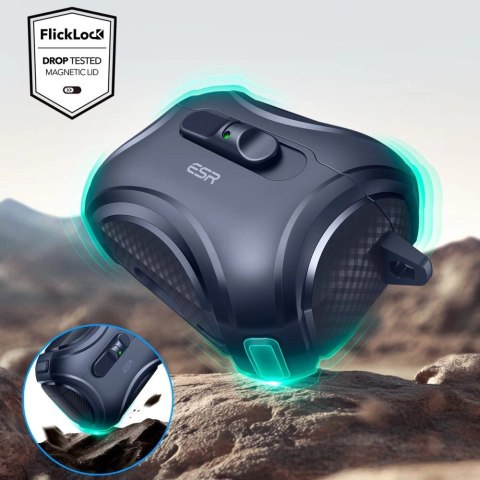 Etui ESR Cyber FlickLock MagSafe na AirPods Pro 3 - granatowe