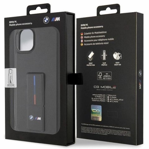Etui BMW Grip Stand Hot Stamp na iPhone 14 / 15 / 13 - czarne