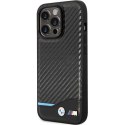 Etui BMW Leather Carbon na iPhone 13 Pro / 13 - czarne