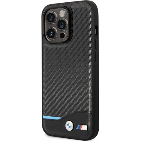 Etui BMW Leather Carbon na iPhone 13 Pro / 13 - czarne