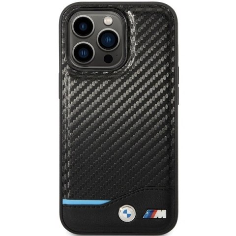 Etui BMW Leather Carbon na iPhone 13 Pro / 13 - czarne