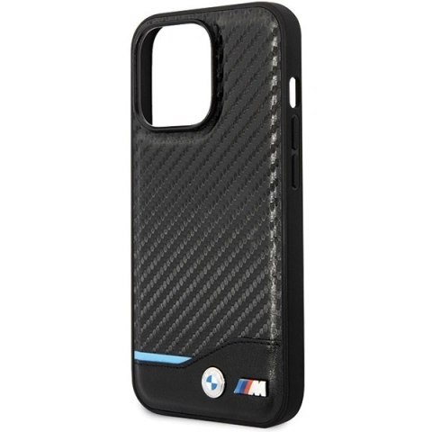Etui BMW Leather Carbon na iPhone 13 Pro / 13 - czarne