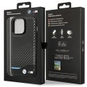 Etui BMW Leather Carbon na iPhone 13 Pro Max - czarne