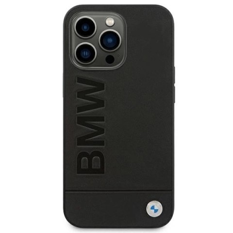 Etui BMW Leather Stamp na iPhone 14 Pro - czarne