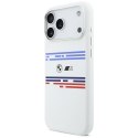 Etui BMW M Silicon Horizontal Line MagSafe na iPhone 17 Pro Max- białe