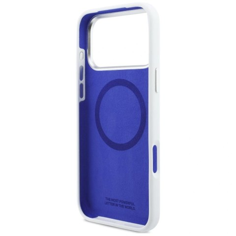 Etui BMW M Silicon Horizontal Line MagSafe na iPhone 17 Pro Max- białe
