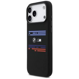 Etui BMW M Silicon Horizontal Line MagSafe na iPhone 17 Pro Max - czarne