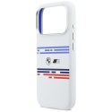 Etui BMW M Silicon Horizontal Line MagSafe na iPhone 17 Pro- białe