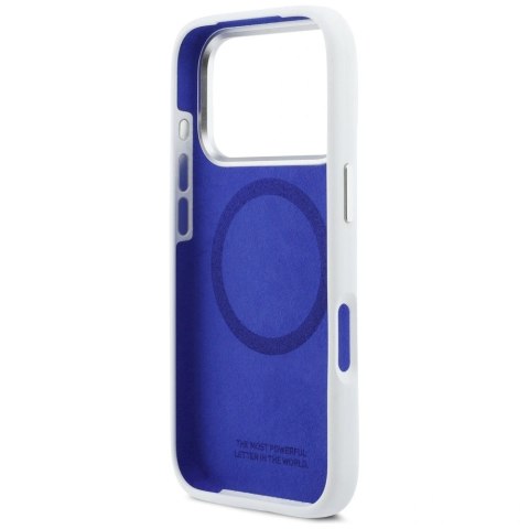 Etui BMW M Silicon Horizontal Line MagSafe na iPhone 17 Pro- białe