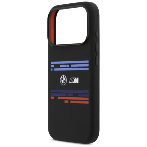 Etui BMW M Silicon Horizontal Line MagSafe na iPhone 17 Pro - czarne