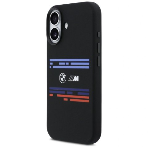 Etui BMW M Silicon Horizontal Line MagSafe na iPhone 17 - czarne