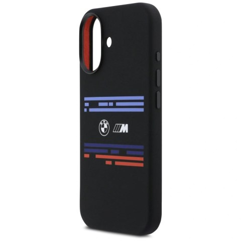 Etui BMW M Silicon Horizontal Line MagSafe na iPhone 17 - czarne