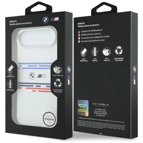 Etui BMW M Silicon Horizontal Line MagSafe na iPhone Air- białe