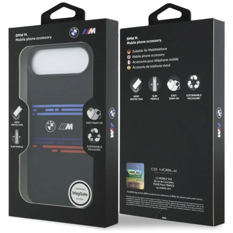 Etui BMW M Silicon Horizontal Line MagSafe na iPhone Air - czarne