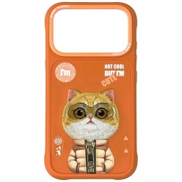 Etui Nimmy Cool&Cute 2.0 Cat na iPhone 17 Pro Max - pomarańczowe