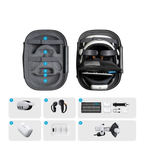 Etui transportowe BoboVR C3 do Meta Quest 3 i 3S - szary