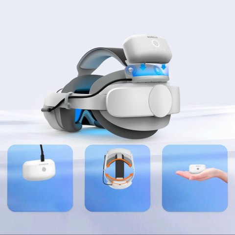 Pasek na głowę z baterią BoboVR P4S do PICO 4 Ultra i Ultra Enterprise - szary