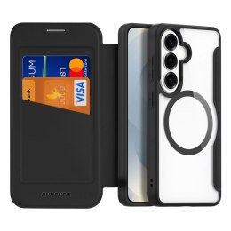 Etui Dux Ducis Skin X Pro z portfelem kompatybilne z MagSafe na Samsung Galaxy S26+ - czarne