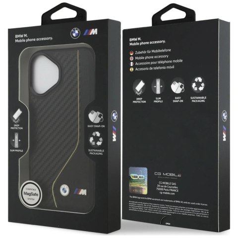 Etui BMW M Carbon Line & Logo MagSafe na iPhone 17 - żółte