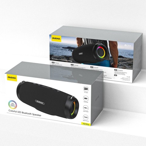 Głośnik bezprzewodowy Dudao Y21Pro podświetlany RGB Bluetooth 5.3 - czarny