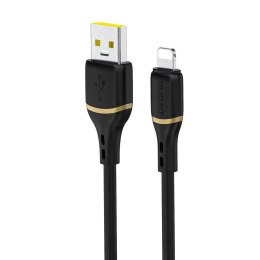 Kabel Dudao L25L 30W USB-A - Lightning z oplotem z miękkiego silikonu Lightning 1m - czarny