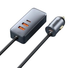 Ładowarka samochodowa Baseus Share Together 120W wieloportowa 2x USB-A + 2x USB-C - szara