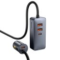 Ładowarka samochodowa Baseus Share Together 120W wieloportowa 2x USB-A + 2x USB-C - szara