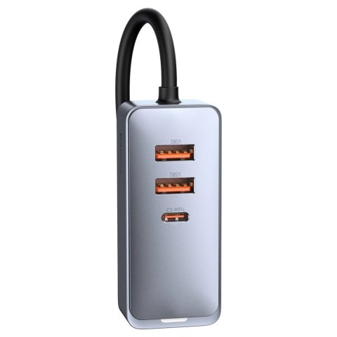 Ładowarka samochodowa Baseus Share Together 120W wieloportowa 2x USB-A + 2x USB-C - szara