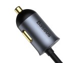 Ładowarka samochodowa Baseus Share Together 120W wieloportowa 2x USB-A + 2x USB-C - szara