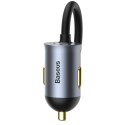 Ładowarka samochodowa Baseus Share Together 120W wieloportowa 2x USB-A + 2x USB-C - szara