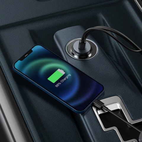 Ładowarka samochodowa Baseus Share Together 120W wieloportowa 2x USB-A + 2x USB-C - szara